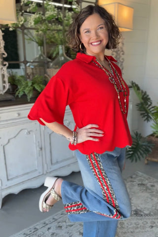 Baton Rouge Top Red by Jodifl Shirts & Tops Jodifl