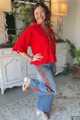 Baton Rouge Top Red by Jodifl Shirts & Tops Jodifl