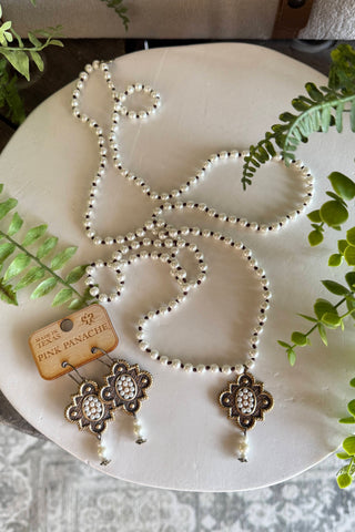 Remington Necklace White by Pink Panache