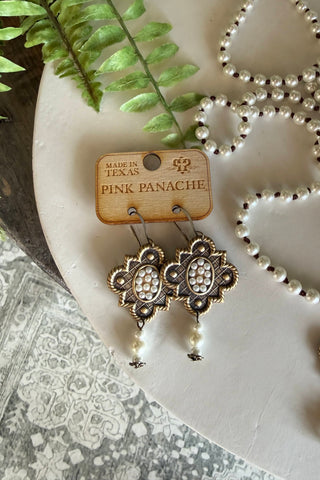 Remington Earrings White by Pink Panache
