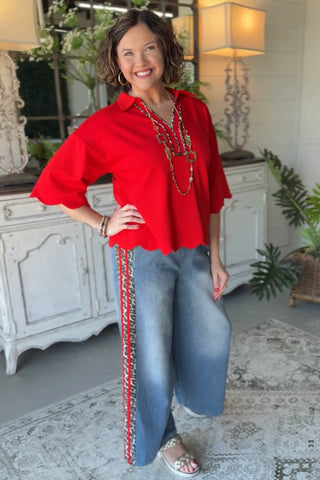 Baton Rouge Top Red by Jodifl Shirts & Tops Jodifl