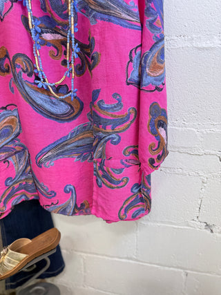 On Board Linen Top Fuchsia Shirts & Tops Prospero