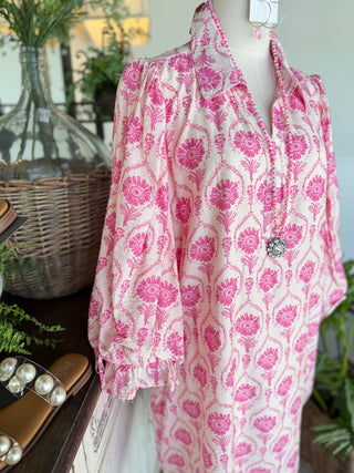 Bellamy Dress White/Pink by Entro Dresses Entro