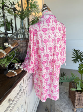 Bellamy Dress White/Pink by Entro Dresses Entro