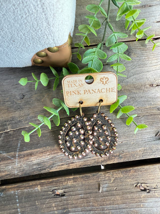 Sparkle Sparkle Earrings Black Gold Earrings Pink panache