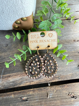 Sparkle Sparkle Earrings Black Gold Earrings Pink panache