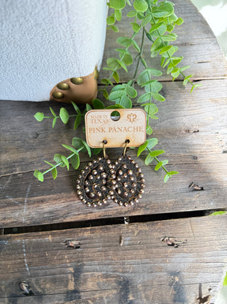 Sparkle Sparkle Earrings Black Gold Earrings Pink panache