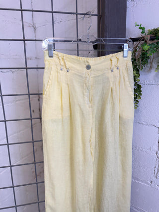 Kensley Linen Pants Yellow Pants Miss Coco