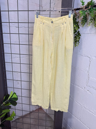 Kensley Linen Pants Yellow Pants Miss Coco