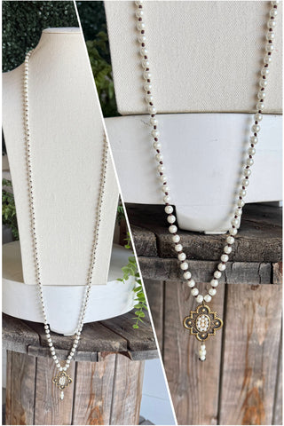 Remington Necklace White by Pink Panache