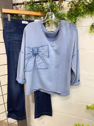 Charity Chambray Blue Shirts & Tops MuMu