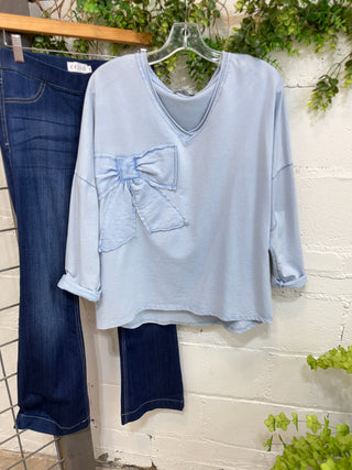 Charity Baby Blue Shirts & Tops MuMu