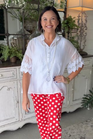 Damsel Top White Shirts & Tops Yelete