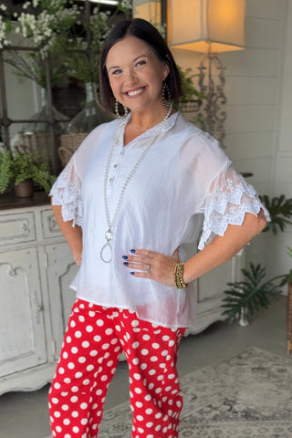 Damsel Top White Shirts & Tops Yelete