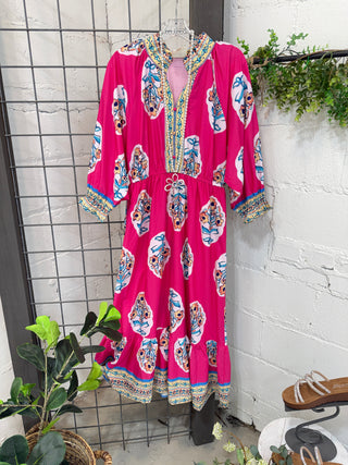 Olson Maxi Dress Fuchsia by Umgee Dresses Umgee