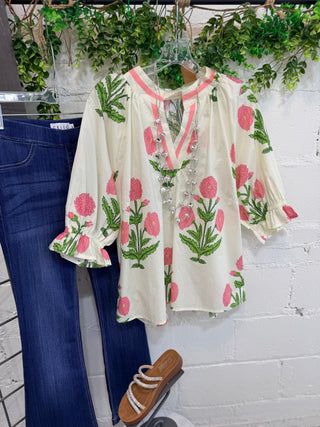 Parker Top Cream by Umgee Shirts & Tops Umgee