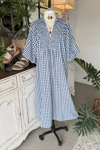 Harrison Long Dress Denim Blue by Umgee