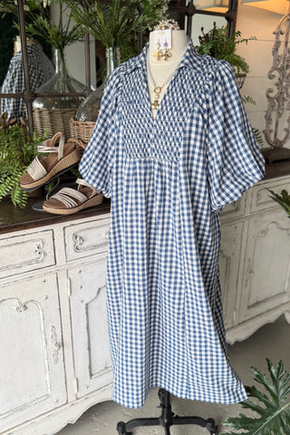 Harrison Long Dress Denim Blue by Umgee Dresses Umgee