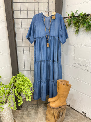 Jenna Dress Dk Denim by Easel