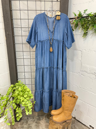 Jenna Dress Dk Denim by Easel