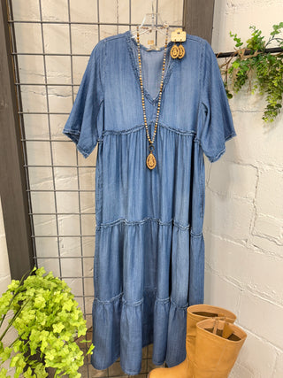 Jenna Dress Dk Denim by Easel