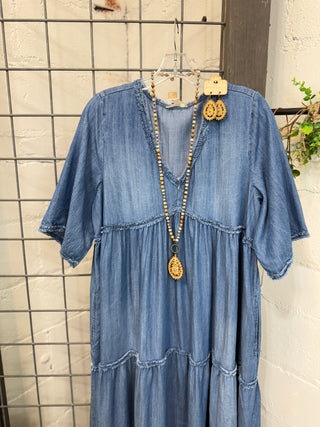 Jenna Dress Dk Denim by Easel