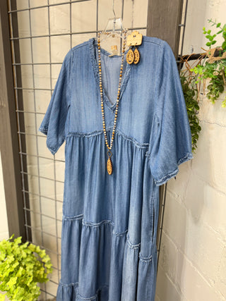 Jenna Dress Dk Denim by Easel