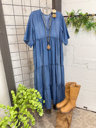 Jenna Dress Dk Denim by Easel