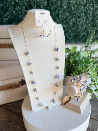 Willow Necklace Silver/Blue Necklaces SM Style