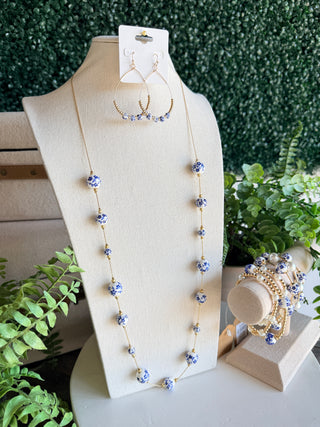 Willow Necklace Gold/Blue Necklaces SM Style