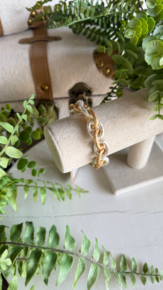 Chain Up Bracelet Brushed Gold/Silver Bracelets SM Style