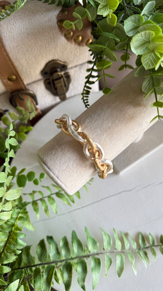 Chain Up Bracelet Brushed Gold/Silver Bracelets SM Style
