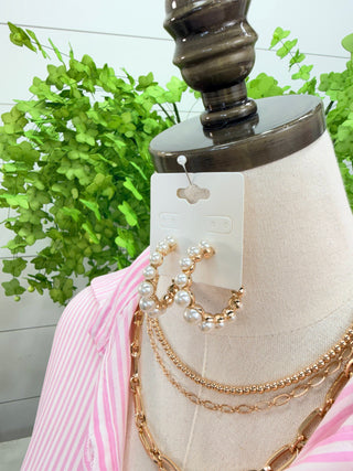 Adina Earrings Gold/Pearl Earrings SM Style
