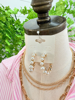 Adina Earrings Gold/Pearl Earrings SM Style