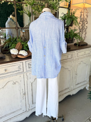 Fleming Top Lt Blue Shirts & Tops Camille & Co