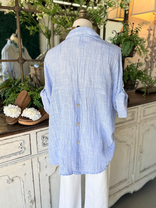 Fleming Top Lt Blue Shirts & Tops Camille & Co