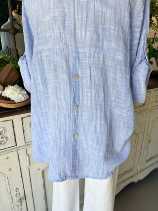 Fleming Top Lt Blue Shirts & Tops Camille & Co