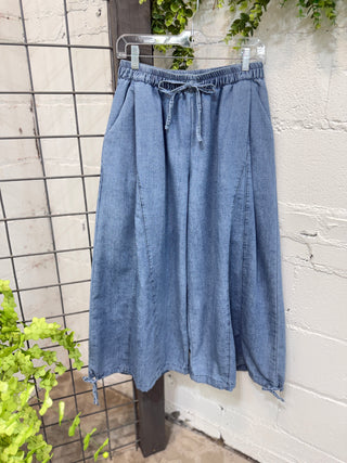 Carter Gauchos Washed Denim by Easel Pants Easel