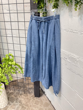 Carter Gauchos Washed Denim by Easel Pants Easel