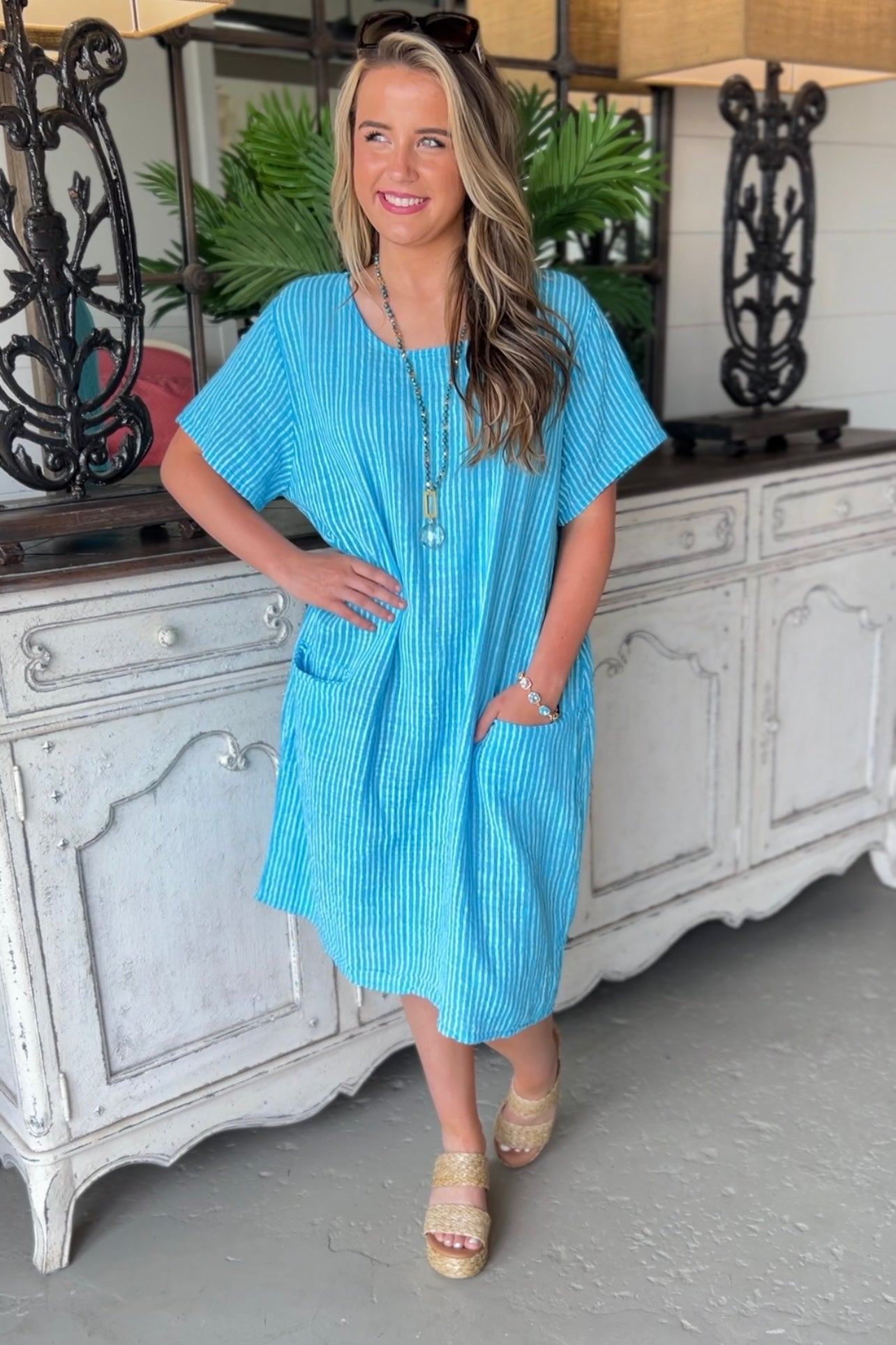 Miramar Beach Dress  Prospero One Size Turquoise 