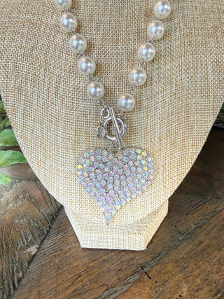 Heartthrob Necklace Silver/Pearl Necklaces Lost & Found Trading Company
