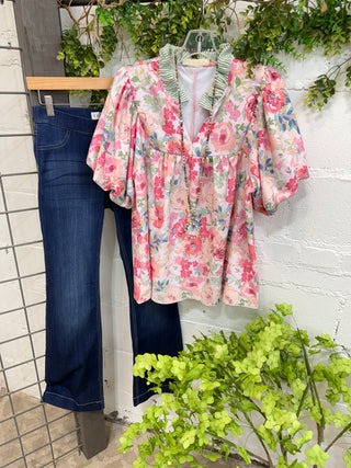 Sarah Top Blush/Sage Shirts & Tops Haptics