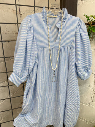 Melinda Dress Blue Stripe Dresses Haptics