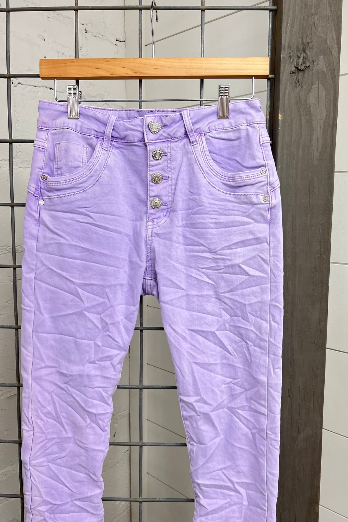 Lilac Scrunch Jeans  Made In Italy   