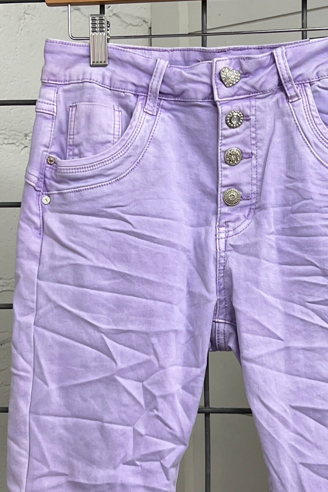 Lilac Scrunch Jeans  Made In Italy   