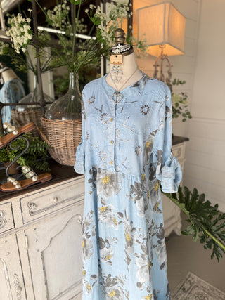 Enchanted Maxi Dress Lt Blue Dresses S & F/ Italy