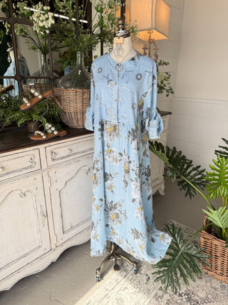 Enchanted Maxi Dress Lt Blue Dresses S & F/ Italy