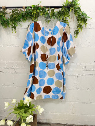 Middleton Dress Aqua Mix by Umgee Dresses Umgee