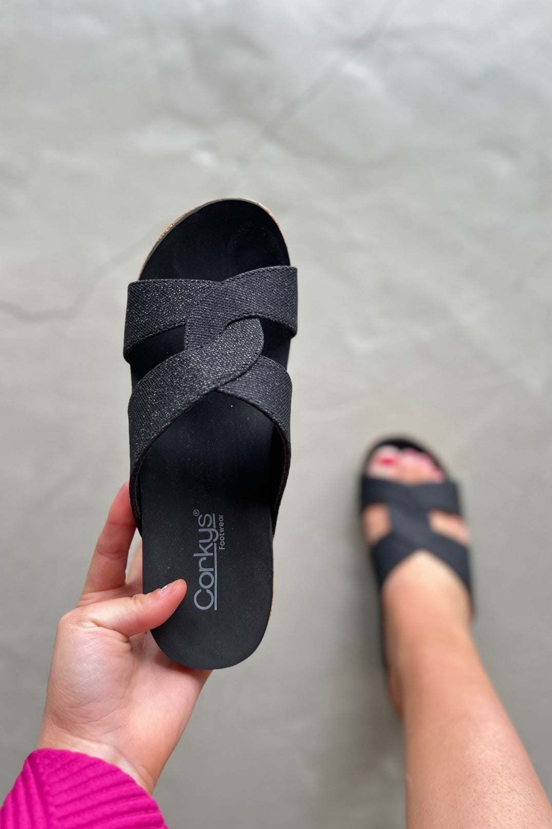 Bonny Wedge Sandals  Corky's Boutique 6 Black Shimmer 