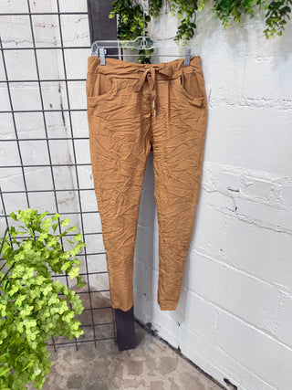 Lucky Me Pants Camel Pants Made In Italy